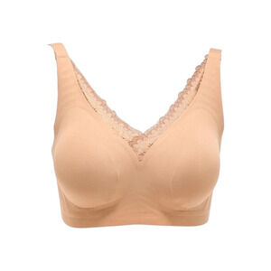Rhonda Shear Women's Lace-Detail Gel Bra w/ Back Closure Sienna -